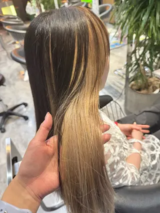 セミロング カラー 韓国艶髪/透明感 カラー/ひなののヘアスタイル