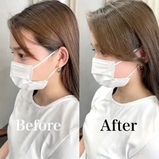 セミロング レイヤーカット/透明 感カラー🩵中村友美のヘアスタイル