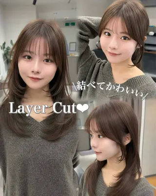 ミディアム カラー ヘアアレンジ ⭐️銀座/ショート/ 艶カラー/りょうがのヘアスタイル