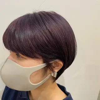 ショート カラー あやめ【顔まわり/レ イヤー/柔らかカラ】のヘアスタイル
