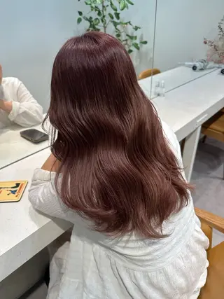 セミロング カラー HANAME 原宿美容室のヘアスタイル