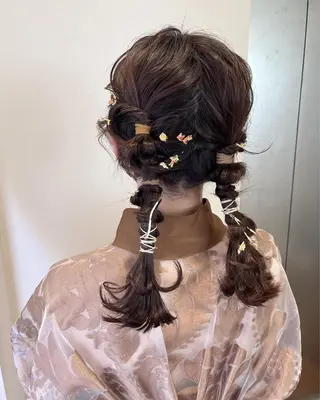 ミディアム ヘアアレンジ サソウ ユリエ🥥のヘアスタイル