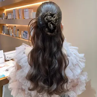ロング ヘアアレンジ ✨カチモリ✨レイヤー 韓国ヘア🇰🇷ゆいのヘアスタイル