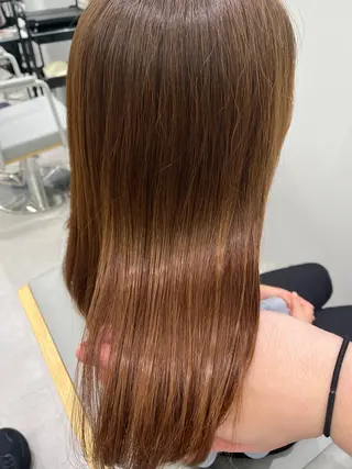 ミディアム カラー 菅 樹希弥のヘアスタイル