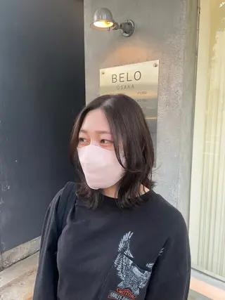 ミディアム BELO OSAKA カエデのヘアスタイル
