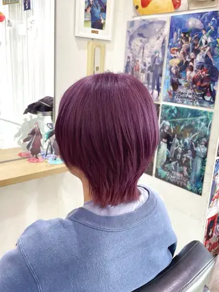 ショート カラー 💖推しカラー💖 オタク美容師✂ゆづきのヘアスタイル