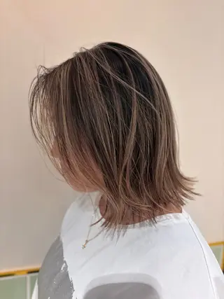 ミディアム カラー ヘアアレンジ 二ヶ月綺麗なデザイン カット/星野六三四のヘアスタイル