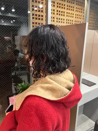 ミディアム パーマ ショートボブ/似合 わせショート/表参道のヘアスタイル