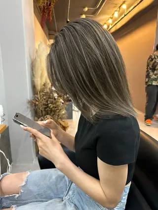 ミディアム カラー Reb_keiji 👑小倉圭司のヘアスタイル