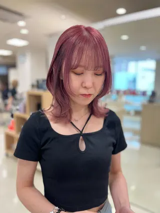 ミディアム カラー 暖色専門美容師🎀 お客様満足度◎のヘアスタイル