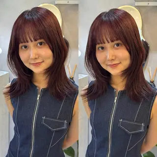 セミロング カラー 韓国ヘア🇰🇷/ 顔周り/松田光里のヘアスタイル