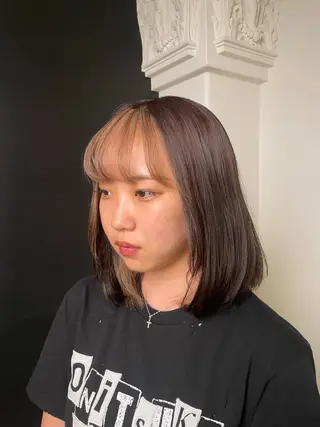 セミロング カラー KOGA／ パーマモデル募集のヘアスタイル