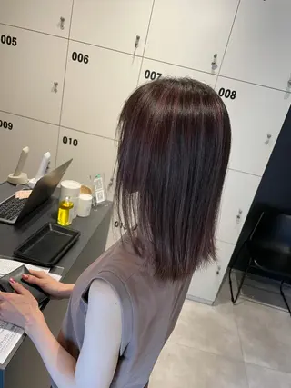 ミディアム カラー レイヤー×髪質改善 ×透明感/杉田 圭のヘアスタイル