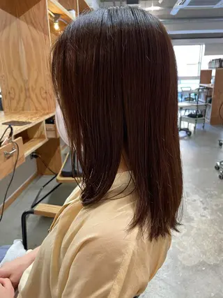 ミディアム 暖色ボブ 🍊rikakoのヘアスタイル