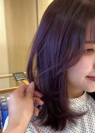 ミディアム カラー ヘアアレンジ 久野紗愛 【髪質改善　艶髪】のヘアスタイル