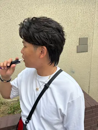 ショート パーマ メンズ AVANCE.難波 店長 松元のヘアスタイル