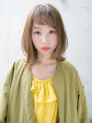 ミディアム カラー パーマ ヘアアレンジ 髪質改善🩵縮毛矯正 代々木/木下のヘアスタイル