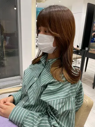 ミディアム 韓国風ハッシュカット 似合わせレイヤー池袋のヘアスタイル