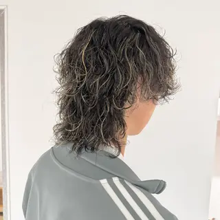 ミディアム カラー パーマ メンズ メンズ/パーマ特化 /波巻き/林洋平のヘアスタイル