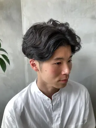 ショート パーマ メンズ 波巻きスパイラルパー マ/シャドウパーマ駿のヘアスタイル