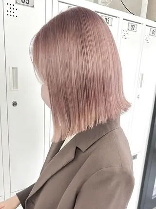 ミディアム ハイトーン/艶髪 🥀那波のヘアスタイル