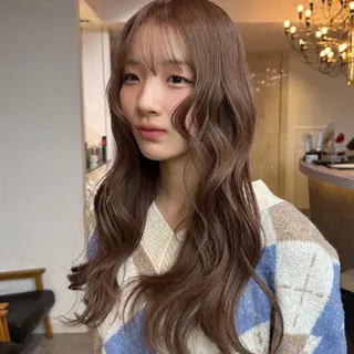 ロング カラー ヘアアレンジ 韓国×艶髪 さきのヘアスタイル