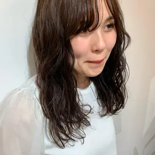 セミロング パーマ yukie🌷 /暖色🍒梅田サロンのヘアスタイル