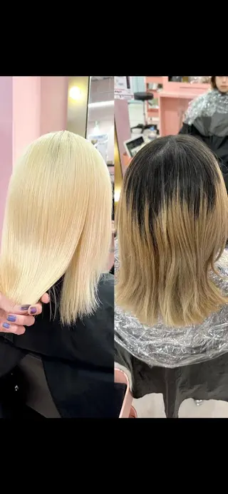 セミロング ❄️💛エクステ ブリーチ❄️yukiのヘアスタイル