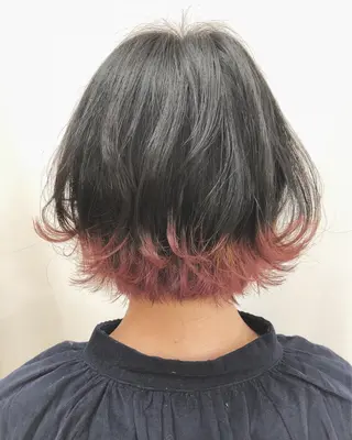ミディアム カラー 女性に人気♪ はやしほのかのヘアスタイル
