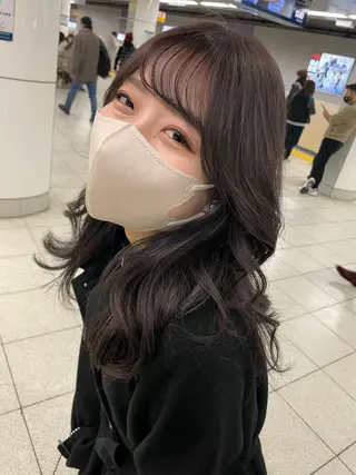 セミロング レイヤーカット/透明 感カラー🐬永井瑠栞のヘアスタイル