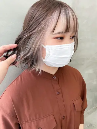 ミディアム カラー パーマ ヘアアレンジ メンズ ハイトーン/レイヤー 🌸さくらのヘアスタイル