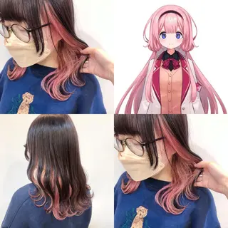 ミディアム カラー 推しカラー✨ オタク美容師ユウカのヘアスタイル