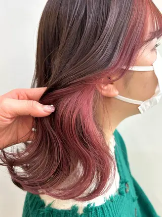 セミロング カラー ヘアアレンジ 🎀暖色カラー🎀 ♡yurika♡のヘアスタイル