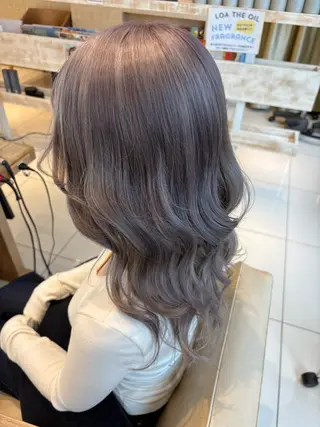 セミロング カラー 本厚木パーマ&ブリー チMEN'Sショートのヘアスタイル