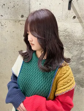 セミロング カラー souco/ moenoのヘアスタイル