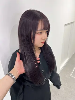 ロング カラー 暗髪🩶ラベンダー/ ブルー/ユウナ🤍のヘアスタイル