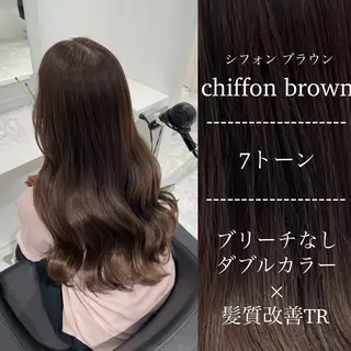 カラー 🤍ブリーチなし ブラウンhimi🤍のヘアスタイル
