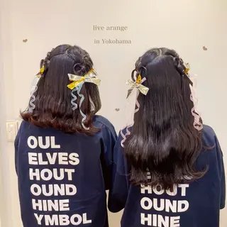 セミロング ヘアアレンジ シールエクステ横浜 🐏☁️miminaのヘアスタイル