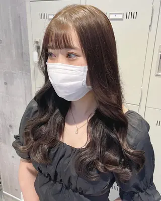 ロング カラー パーマ ヘアアレンジ メンズ キッズ ネイル マツエク・マツパ アイブロウ 🎀韓国レイヤー YURINA🎀のヘアスタイル