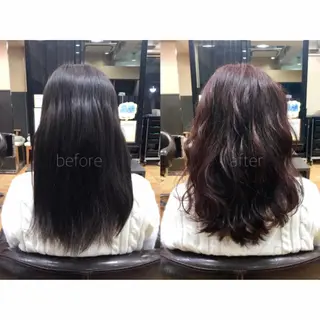 セミロング カラー ヘアアレンジ 🫧透け感⋆艶髪💎 山口アヤカのヘアスタイル