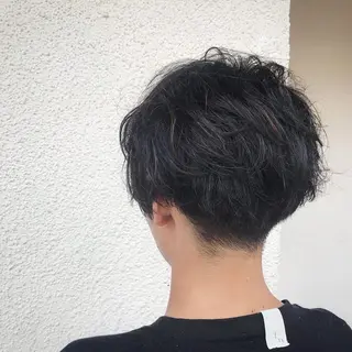 ショート カラー パーマ メンズ ニュアンスパーマ/ レイヤー/茶屋町のヘアスタイル