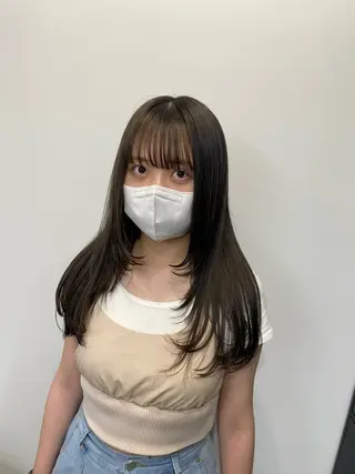 セミロング 心斎橋l大人韓国ヘア レイヤー×艶カラーのヘアスタイル