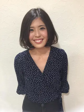 ミディアム パーマ 奥野 紗弓のヘアスタイル