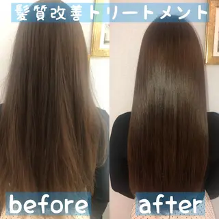 ロング 髪質改善 縮毛の達人 矢井由真のヘアスタイル