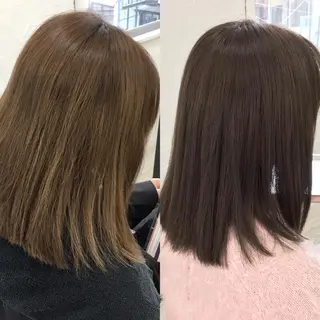 ミディアム カラー トップスタイリスト 小澤純一のヘアスタイル