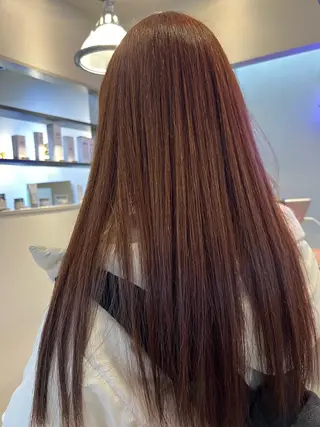 ロング カラー 赤み消しカラー✳️ 井上明日翔💫のヘアスタイル