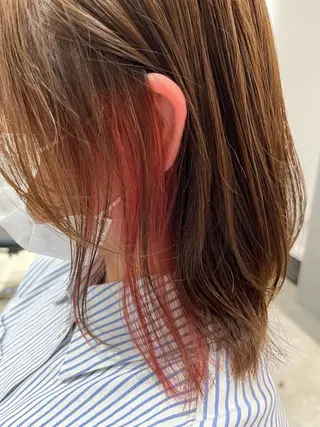 セミロング カラー 縮毛矯正/酸性 おかにわみりのヘアスタイル