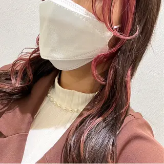 セミロング 三箇島陽香/髪質改善 クロスパーマ縮毛矯正のヘアスタイル