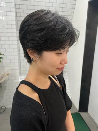 ショート 紙屋町ショート /ボブ　パーマ河内蓮のヘアスタイル