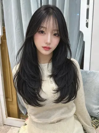 ロング MASHU韓国ヘア/ レイヤー/透明感カラのヘアスタイル
